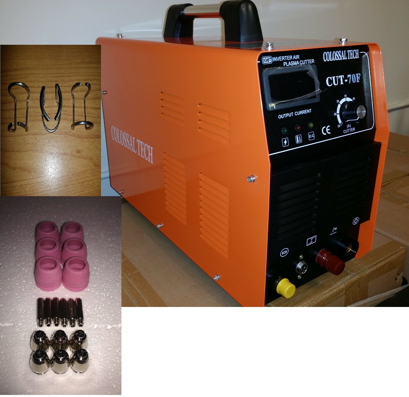Plasma Cutter Pilot ARC CUT70F IGBT 70AMP 220V 18 Consumables & 3 Spacer Guides