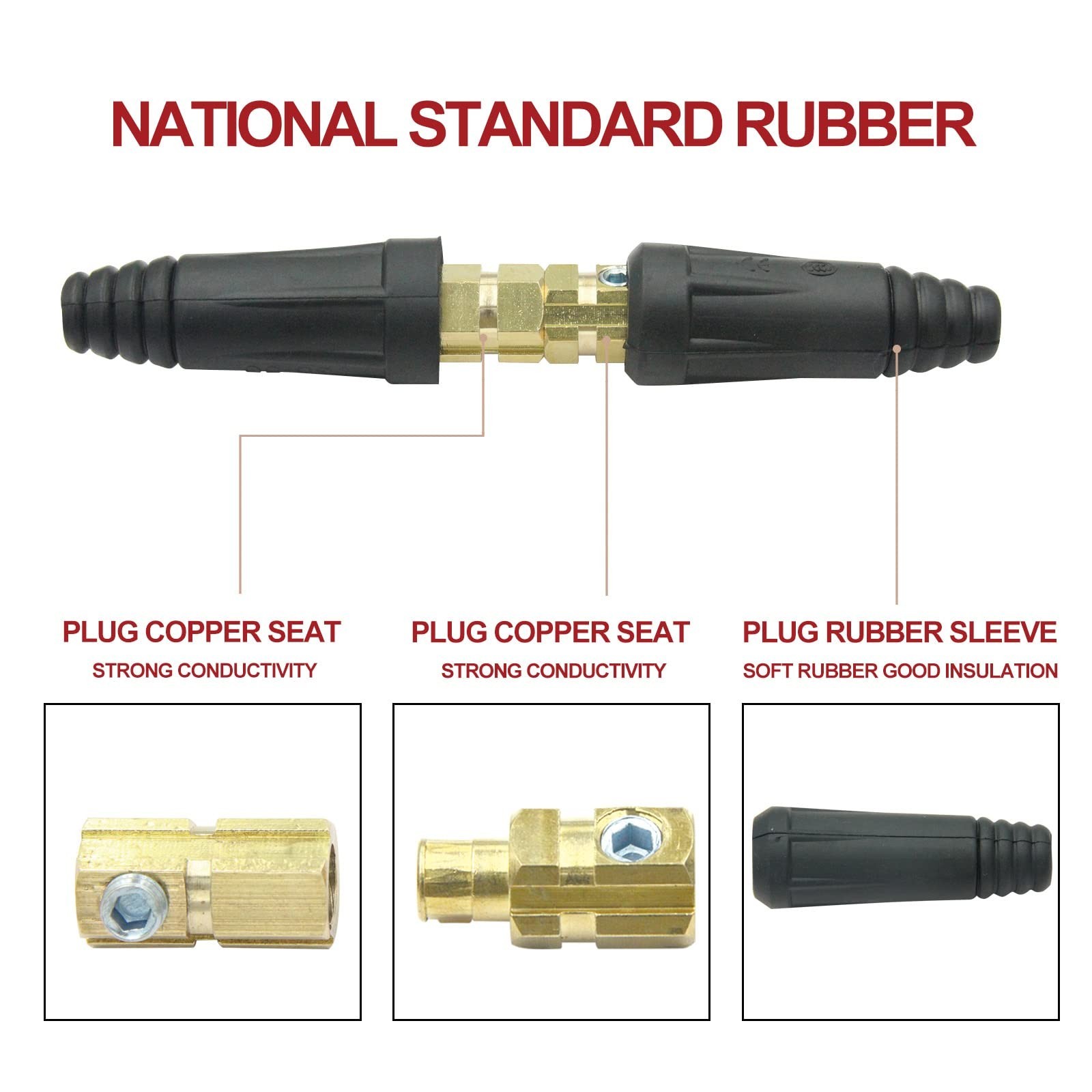 Welding Cable Quick Connector Set DINSE-Style 35-50mm² 200A-300A Heavy Duty Pair