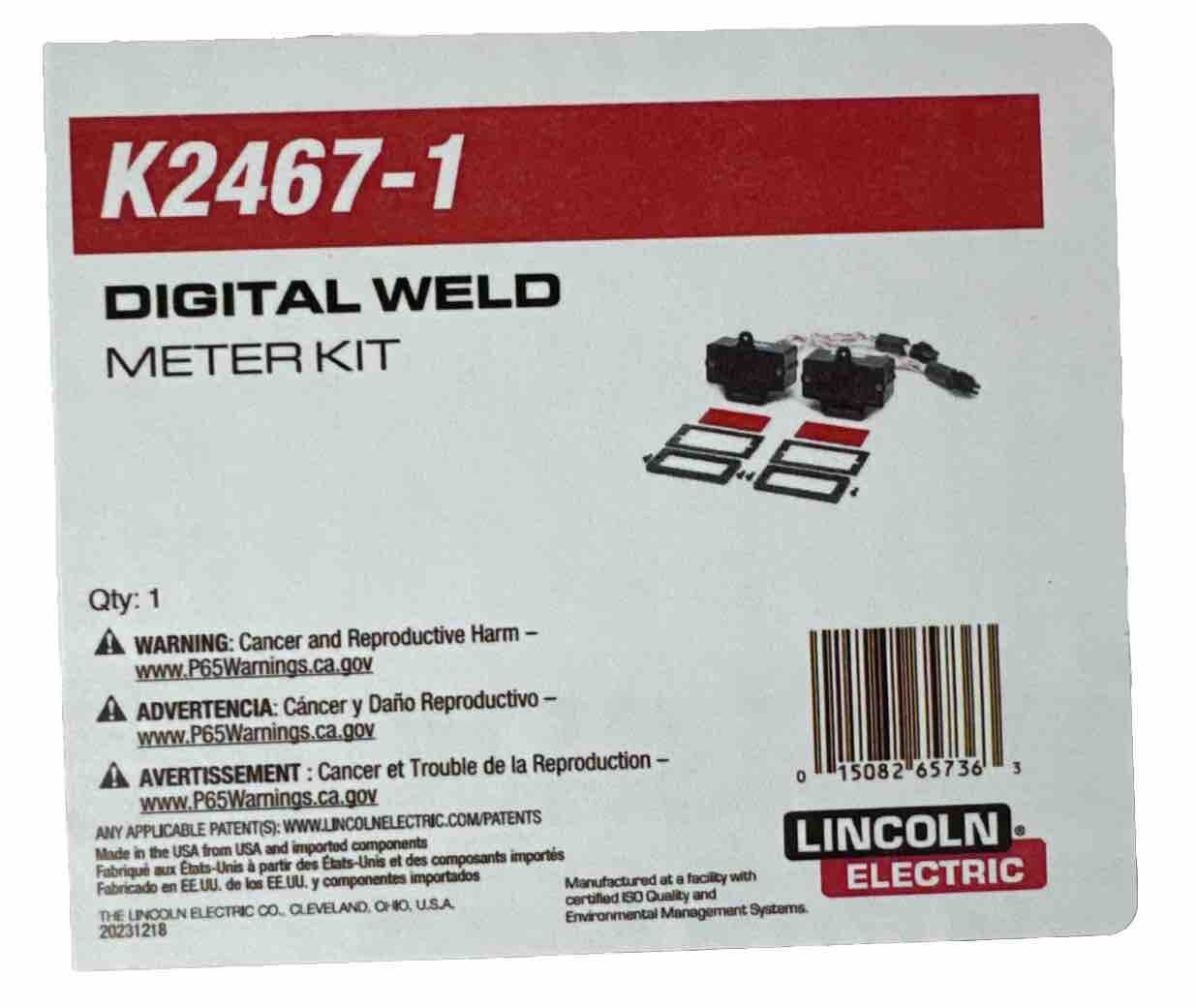 New Open-Box. LINCOLN ELECTRIC K2467-1 Digital Weld Meter Kit For Volts & Amps.