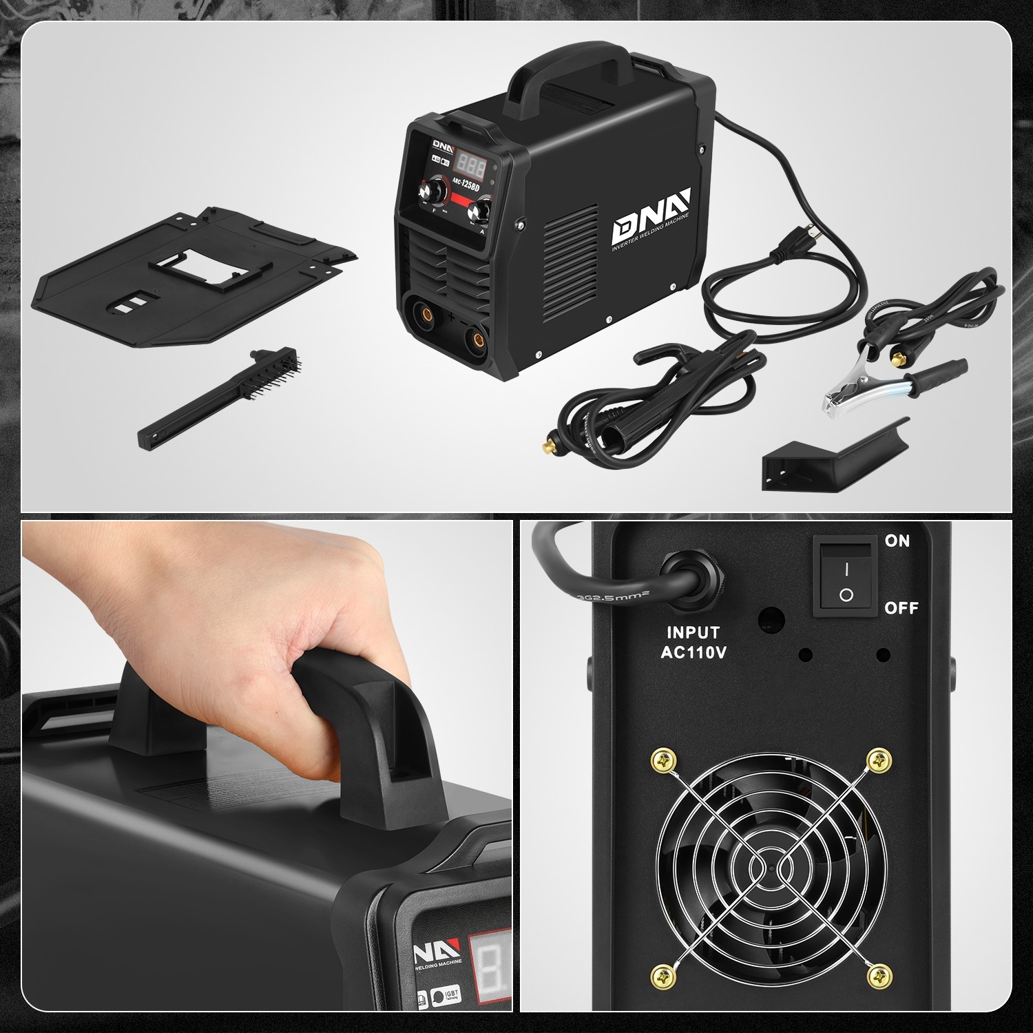 Black 110V Metal Fabrication Home Projects IGBT ARC-Welder Machine Car Repair