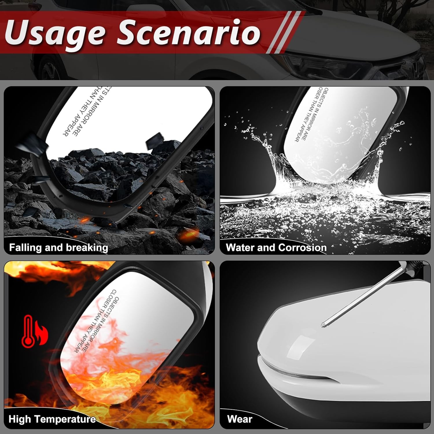 Right Passenger Side Door Mirror Assembly Replace for 2017-2022 Honda CRV, with