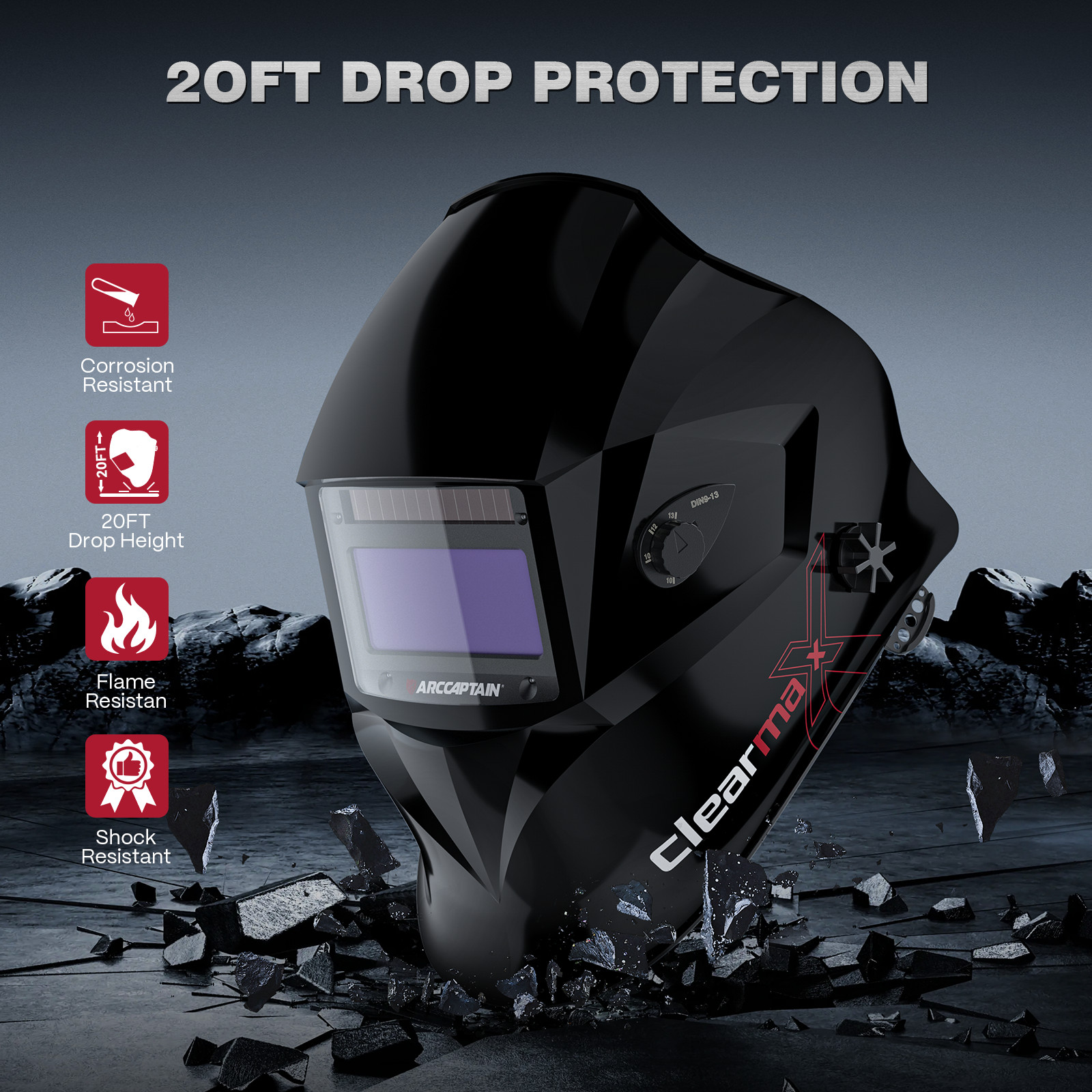 ARCCAPTAIN iControl 55Amp Pro Plasma Cutter Non-Touch Pilot Arc & Welding Helmet