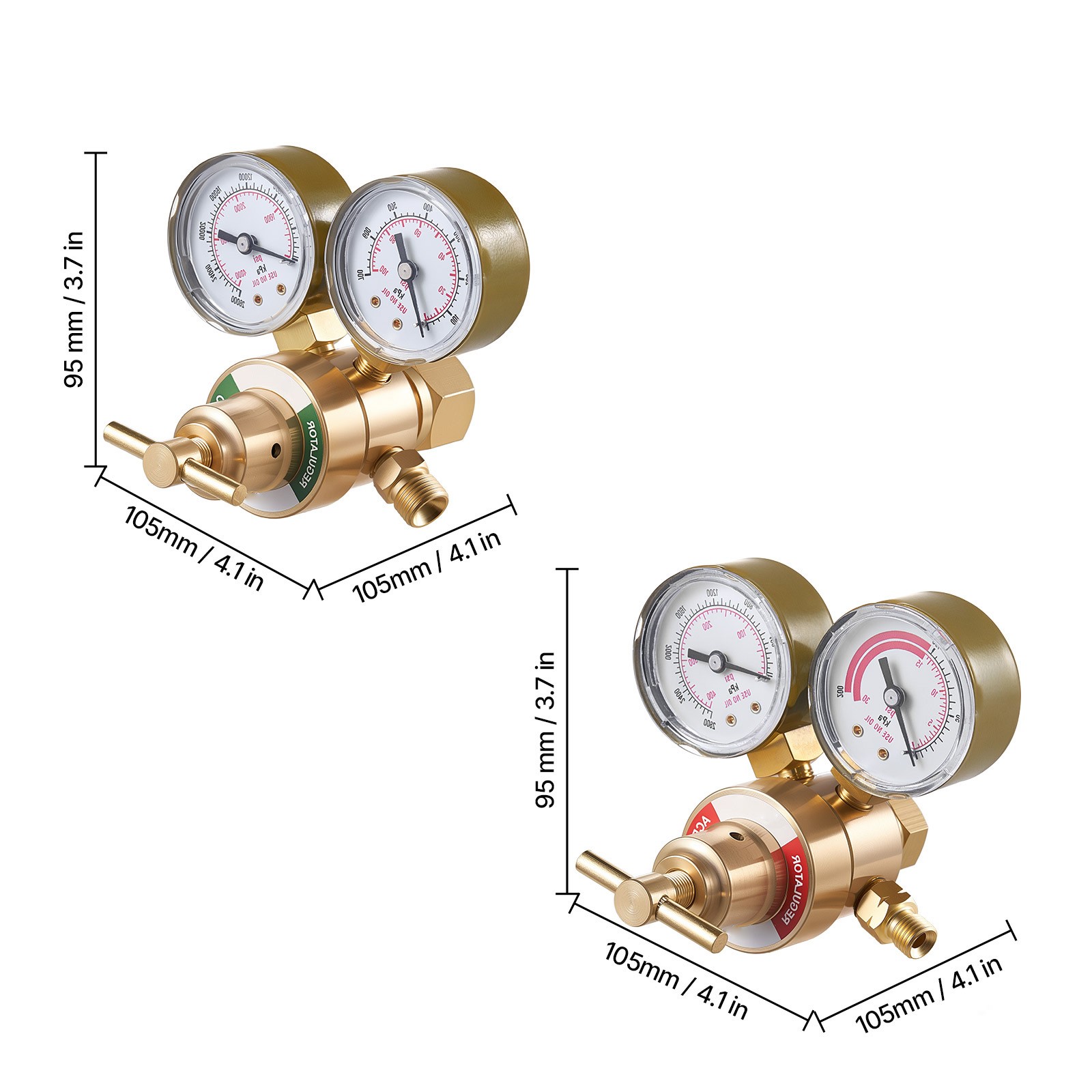 Uimoso Oxygen Acetylene Regulator Set with 0-4000PSI and 0-400PSI Gas Gauges