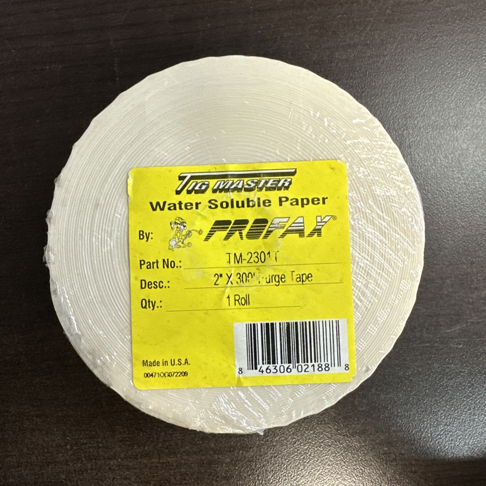 Profax TIG Master Water Soluble Paper 2” X 300 Purge Tape USA