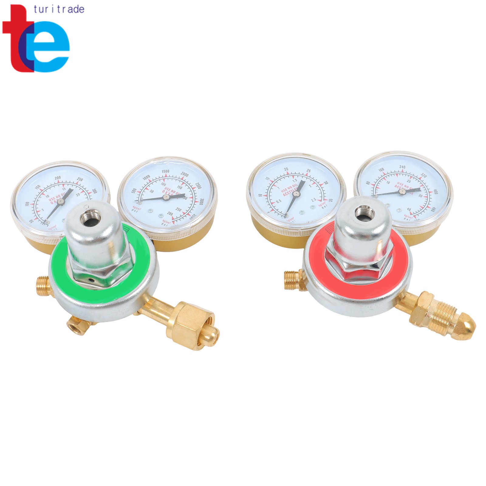 Welding Torch Kit Brass Oxygen CGA-540 & Acetylene CGA-510 Regulators Gauges