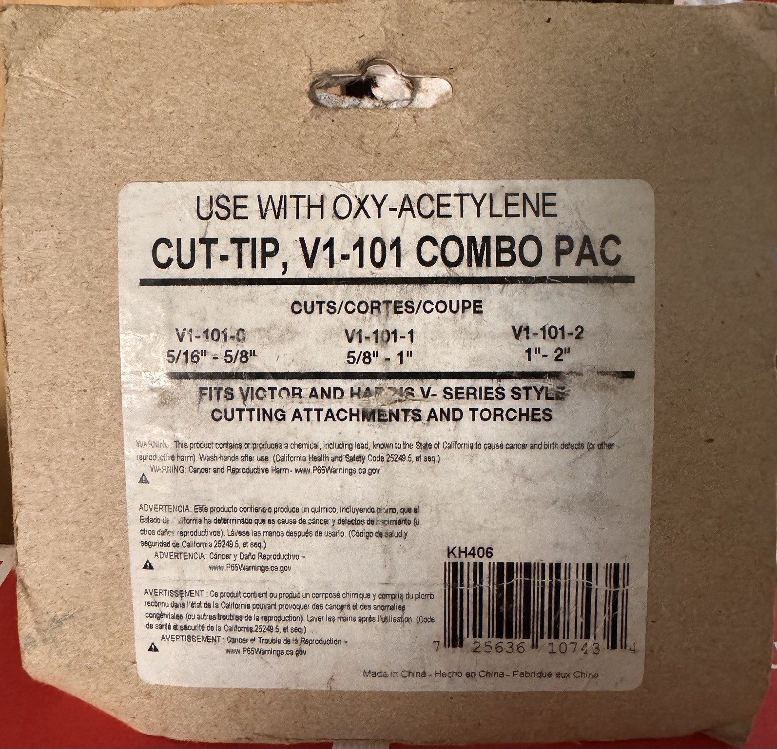 Lincoln Electric Cutting Tips Acetylene (Victor Style V1-01) KH406 0,1, 2 New A3