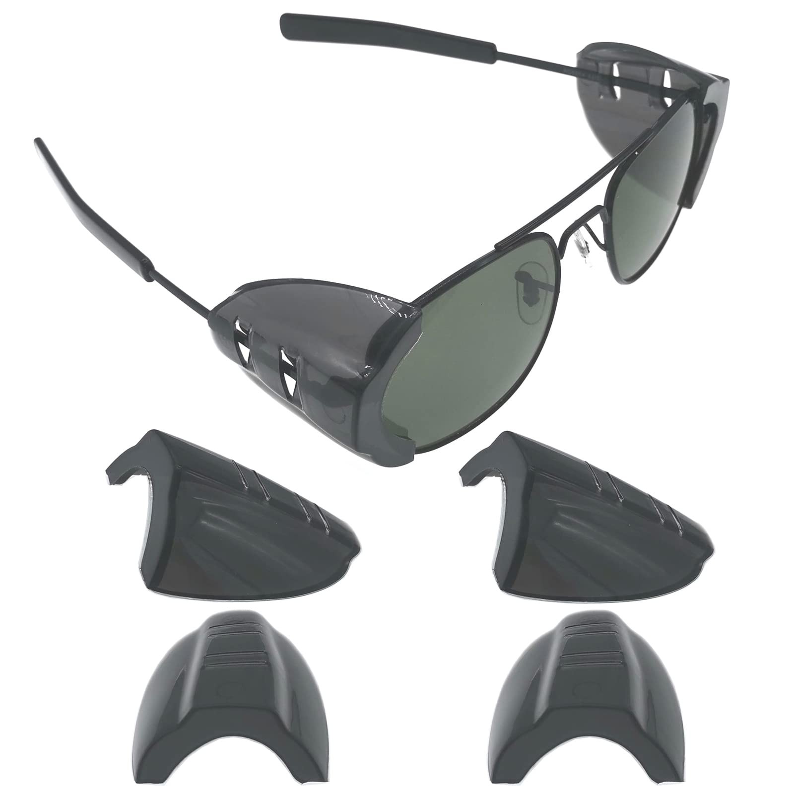 2 Pairs Safety Glasses Side Shields, Slip on Side Shields, Fits Small to Medi…
