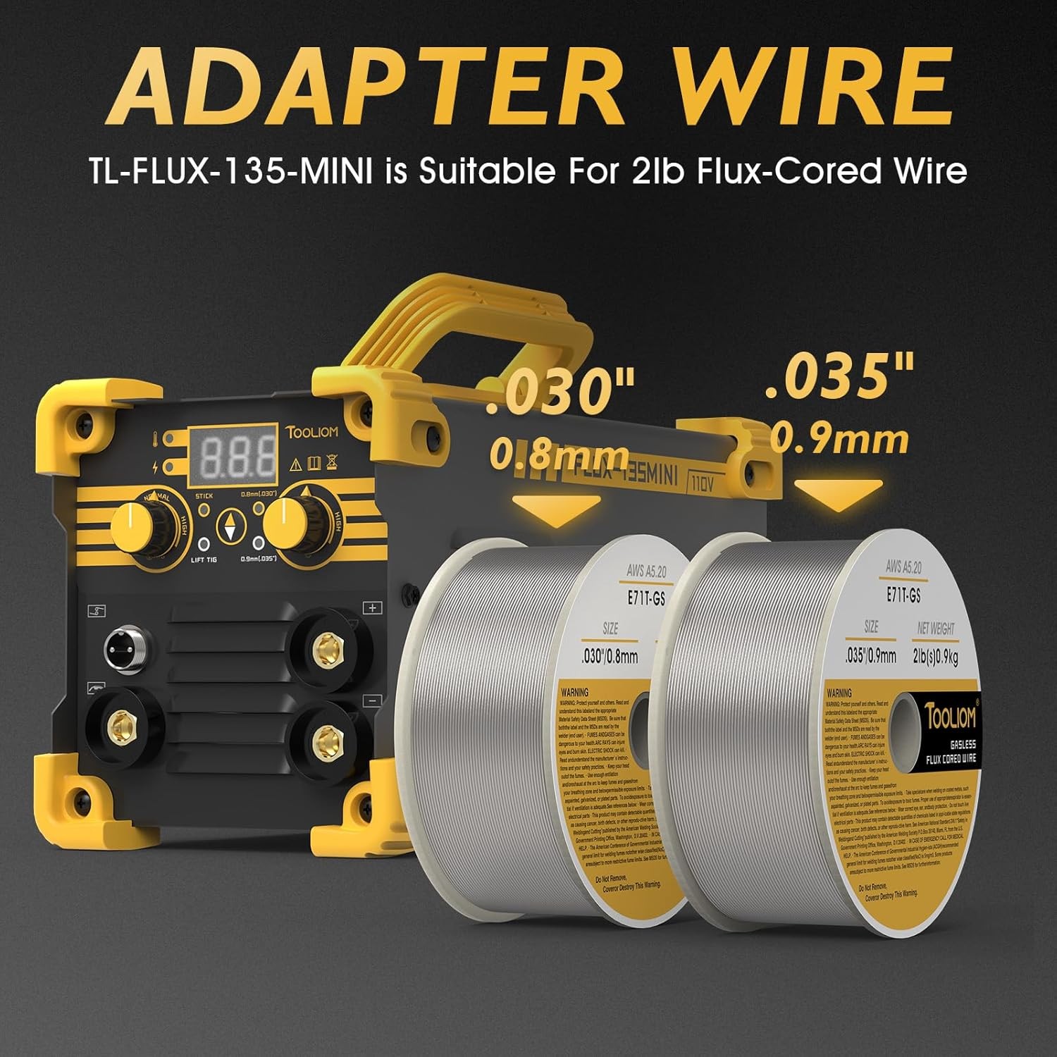 110V 135A Flux Core MIG Welder 3 in 1 Lift TIG Stick Portable Gasless