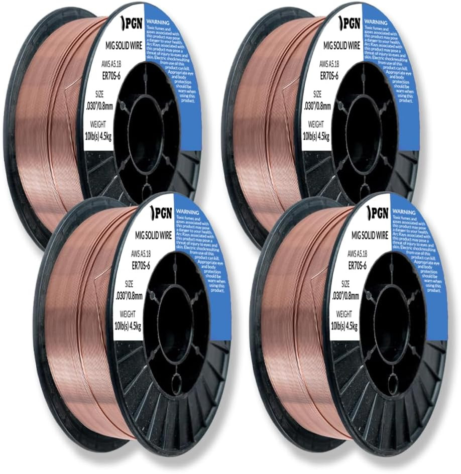 PGN Solid MIG Welding Wire – ER70S-6 .030 Inch – 10 Pound Spool – Mild Steel MIG