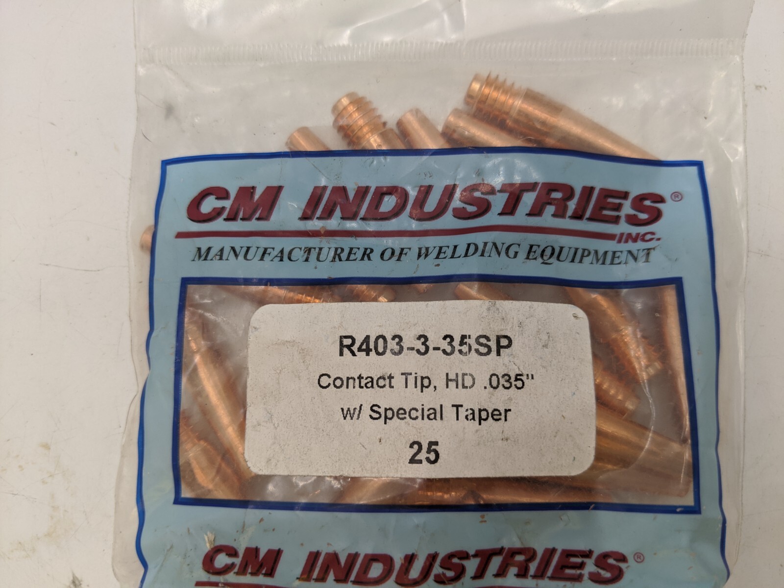 25Pc CM Industries R403-3-35SP Heavy Duty Weld Contact Tip .035″ Special Taper