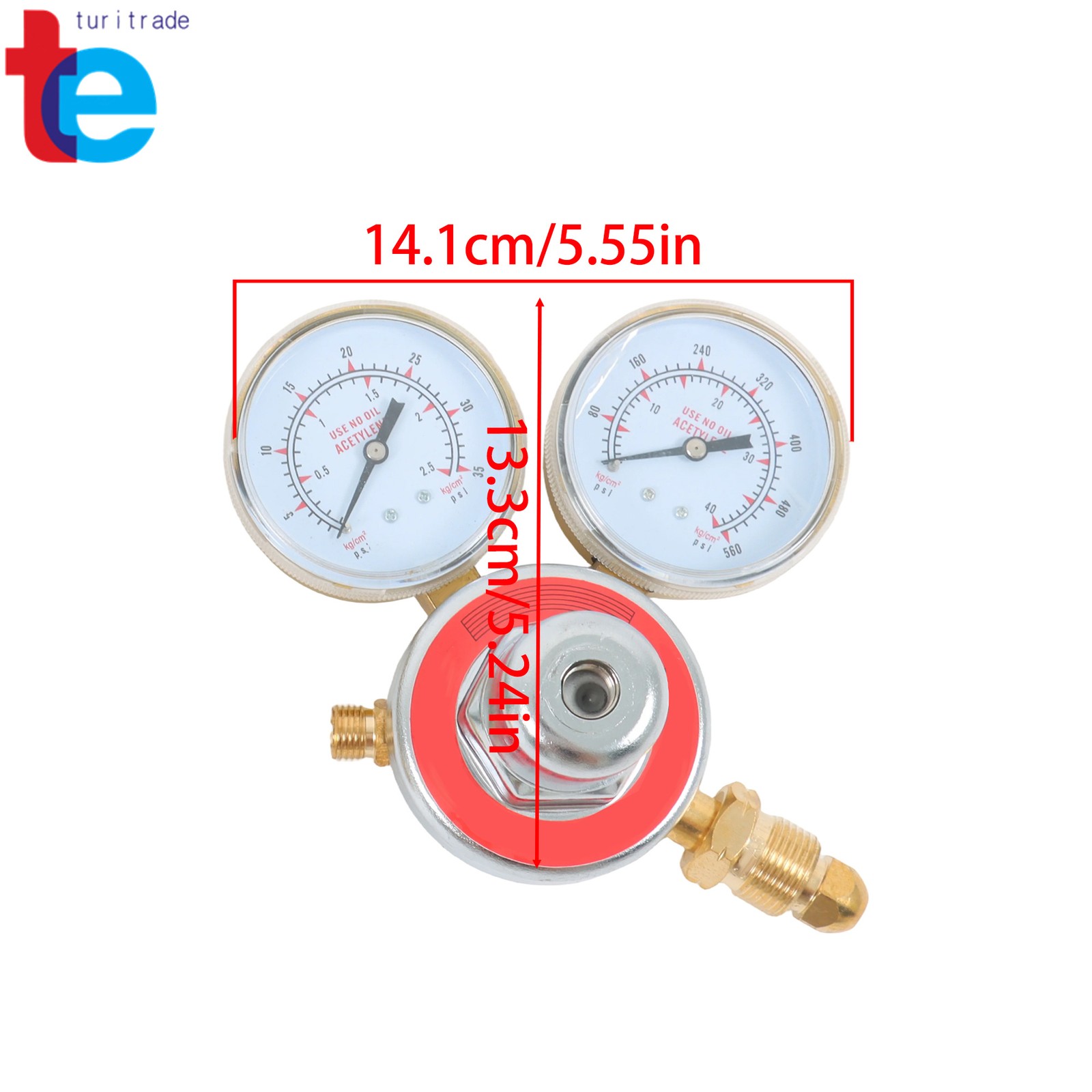 Welding Torch Kit Brass Oxygen CGA-540 & Acetylene CGA-510 Regulators Gauges