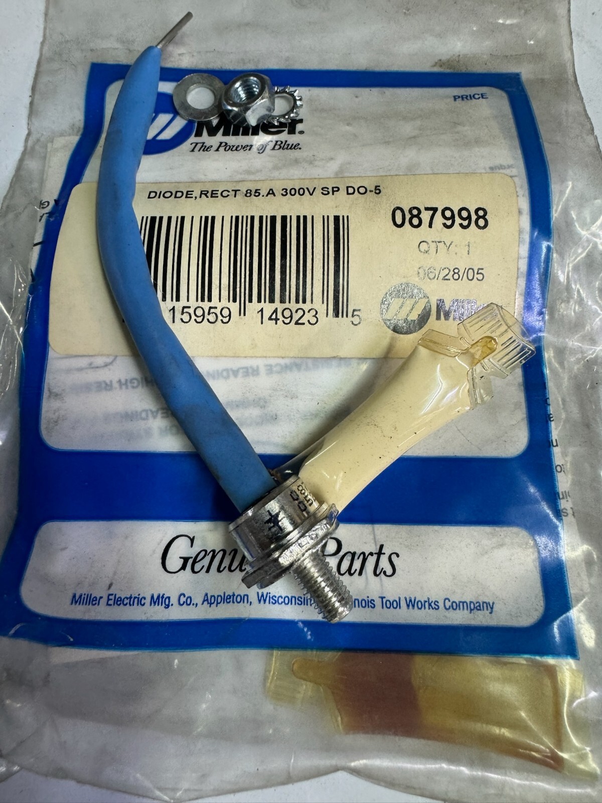 087998 Diode, Rect. 85A 300V SP – New Open Bag | Miller Welder Part