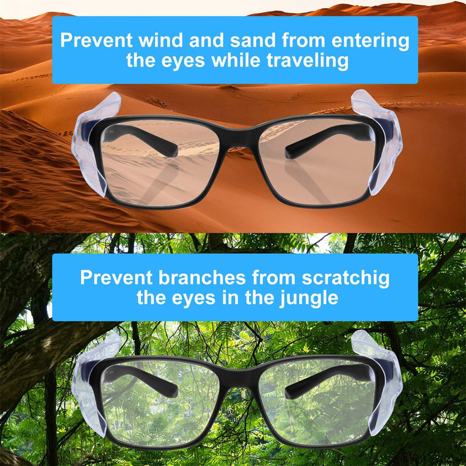 KMDJG 4 Pairs Safety Glasses Side Shields Large, Slip on Side Shields, Fits M…