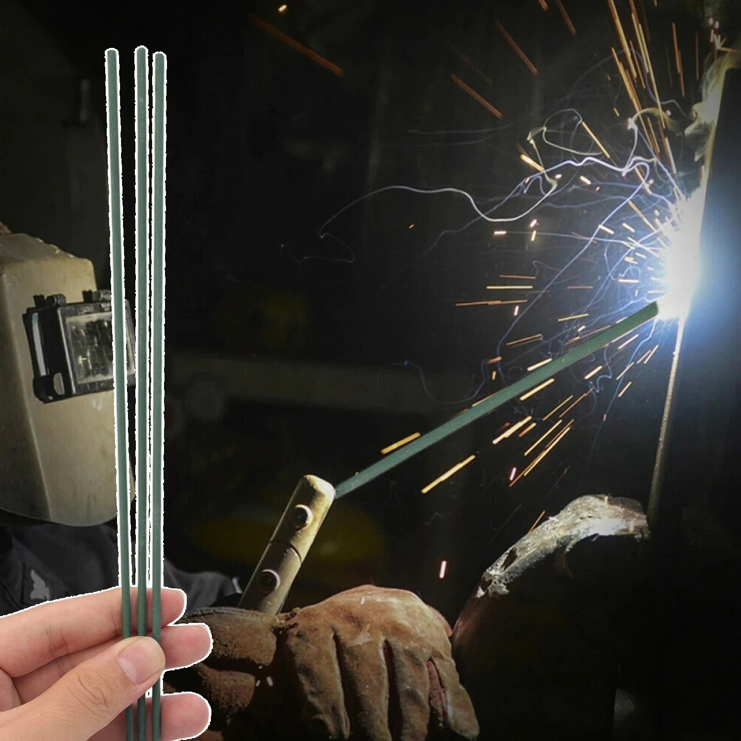 100 Green Welding Rods Electric Welding Solder Low Melting Point Coat Electrodes