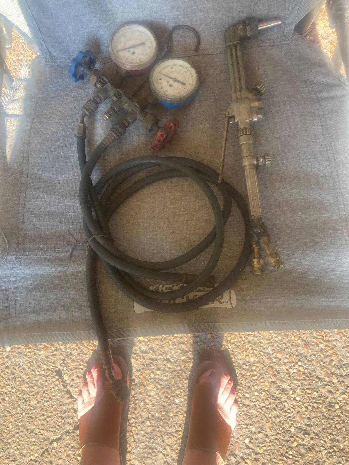 Gas cutting torch head and guages ised still in good condition