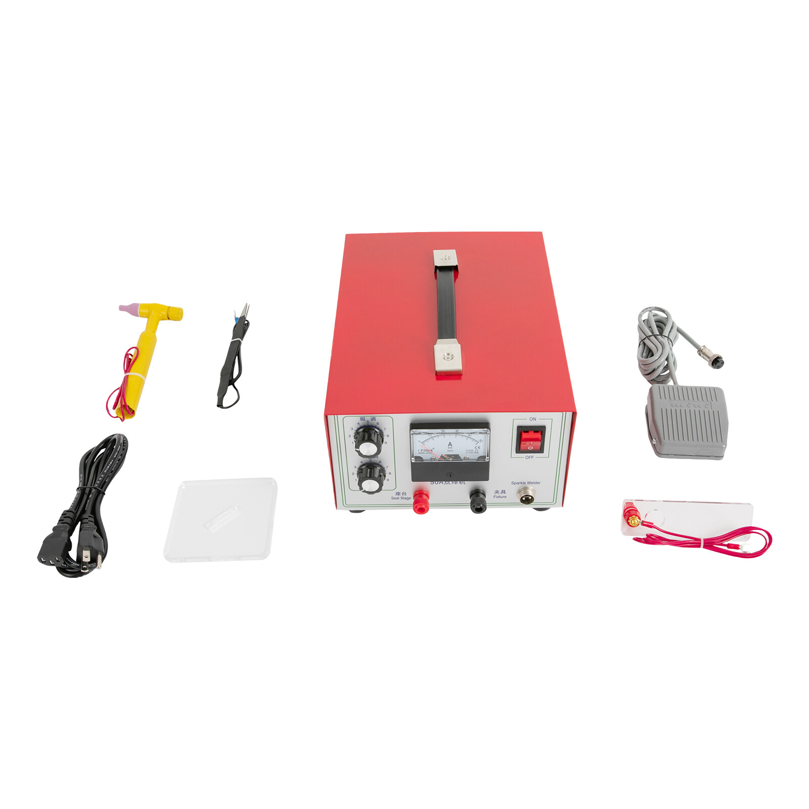 50A Jewelry Spot Welding Machine Handheld Pulse Sparkle Spot Welder Gold Silver
