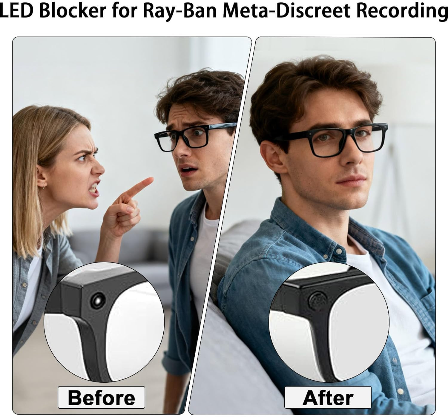 12PCS LED Blocker Sticker Compatible with Meta Glasses Ray-Ban Accessories, Gen2