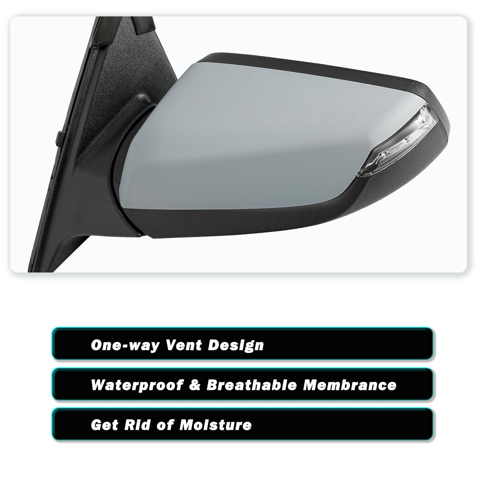 Left Driver 8-Pin Rearview Mirror for 2016-2022 Malibu Turn Signal Blind Spot