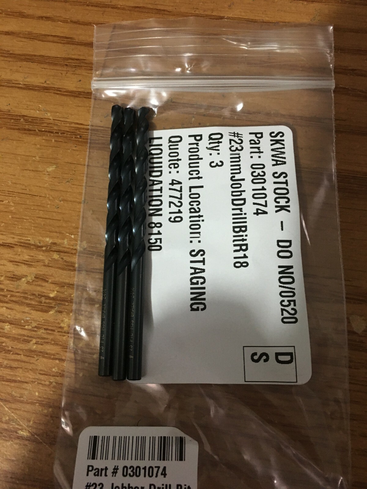 (3) #23 x 3-1/8” OAL HSS 118° Black Oxide Finish Jobber Drill