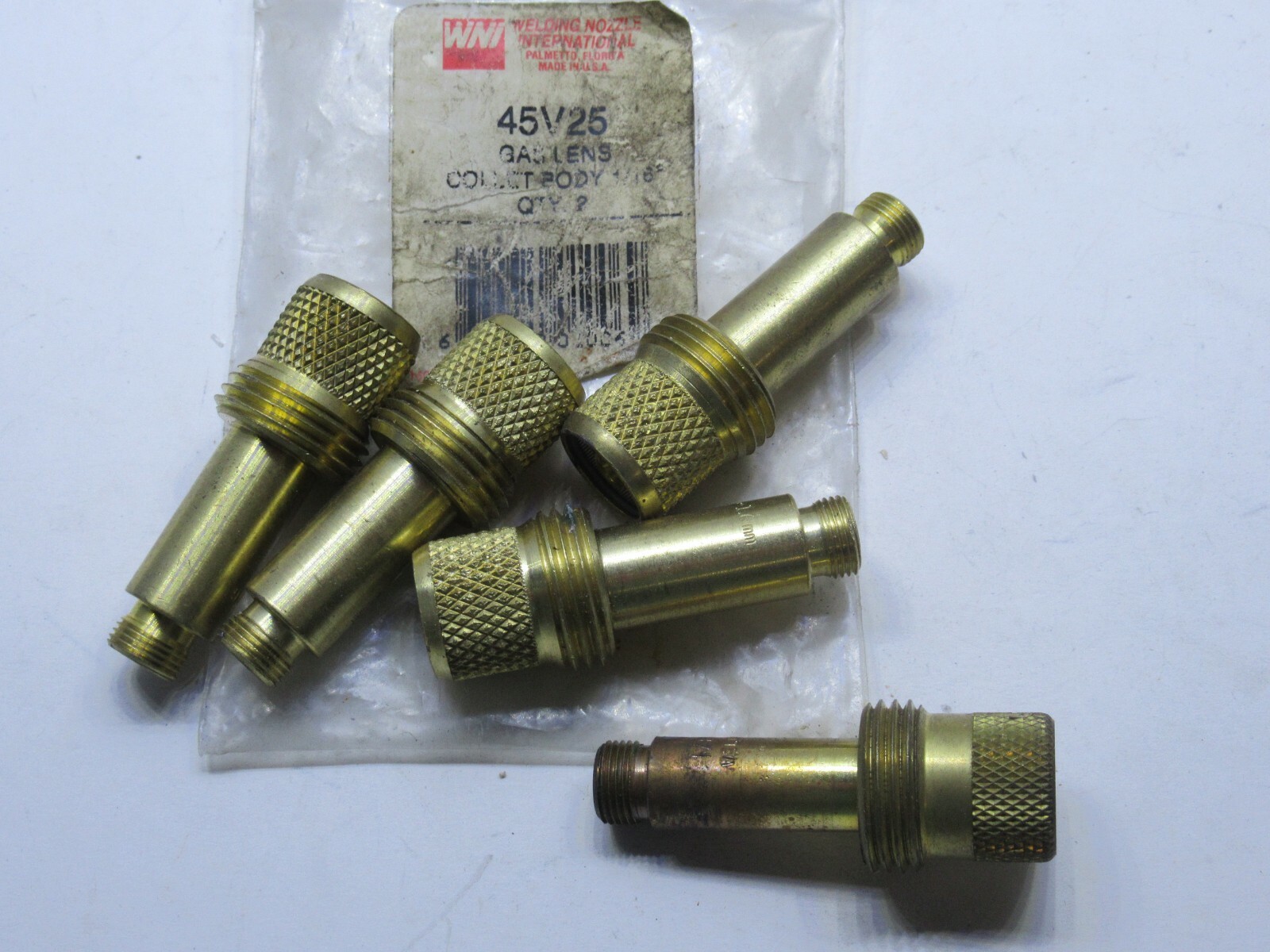(NEW – PACK OF 5) WNI 45V25 1/16″ Small Screen Gas Lens Welding Part