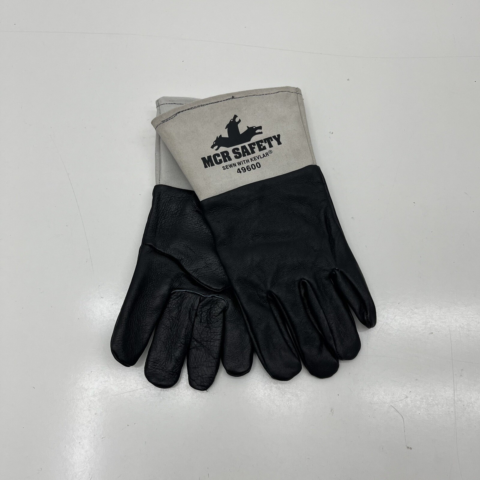 MCR Safety Black Leather Sewn With Kelvar 49600 Welding Gloves Mens Size Large