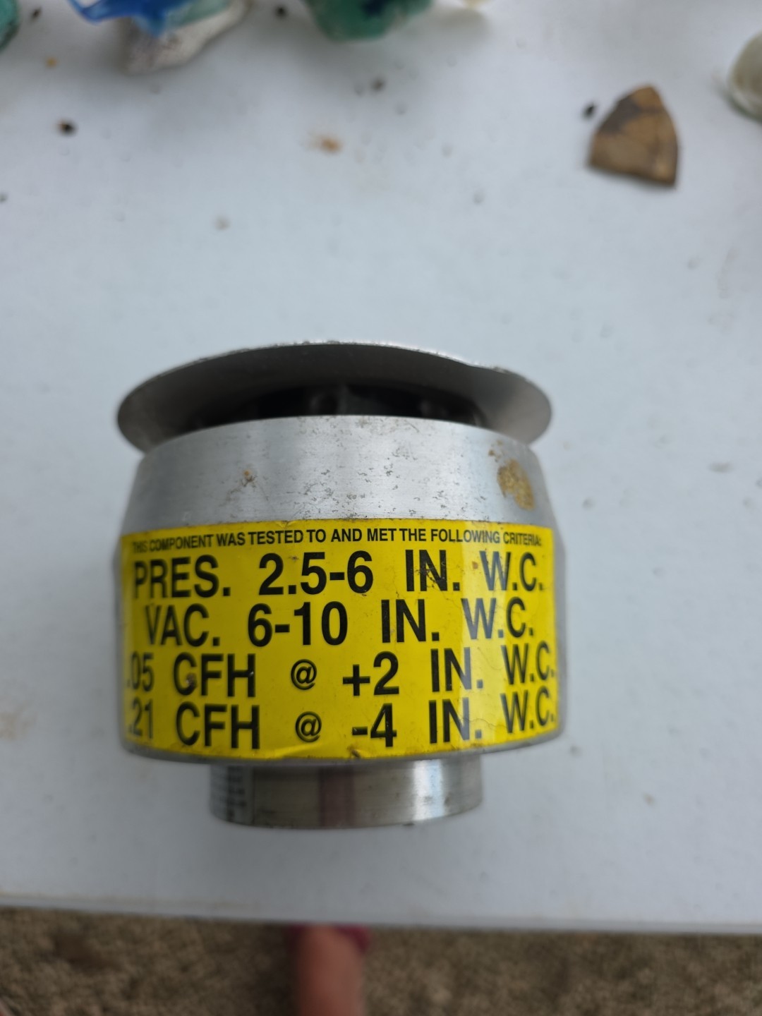 Husky 8885 Gas Pressure Regulator Cap 2.5-6 IN W.C. Pres 6-10 IN W.C. Vac
