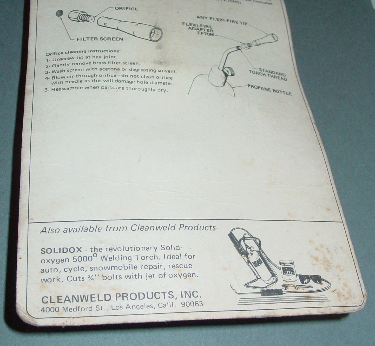 Vintage Gas Torch Flame Spreader Paint Burner Flat Wide Tip Flexi-Fire NOS USA