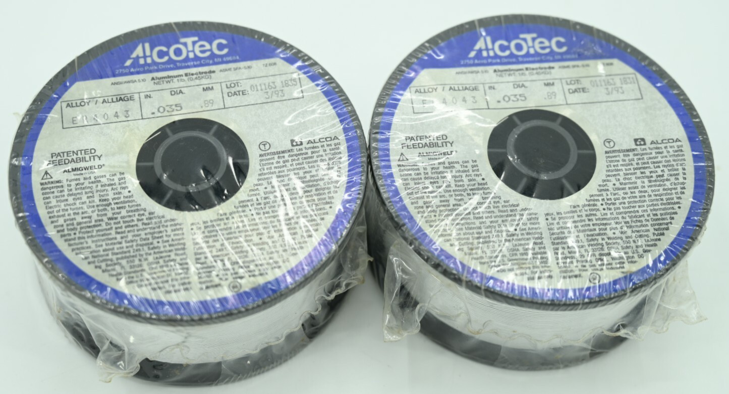 Lot of (2) Alcotec Almigweld ER4043 .035in (0.9mm) 1Lb. RB20401724 New Sealed