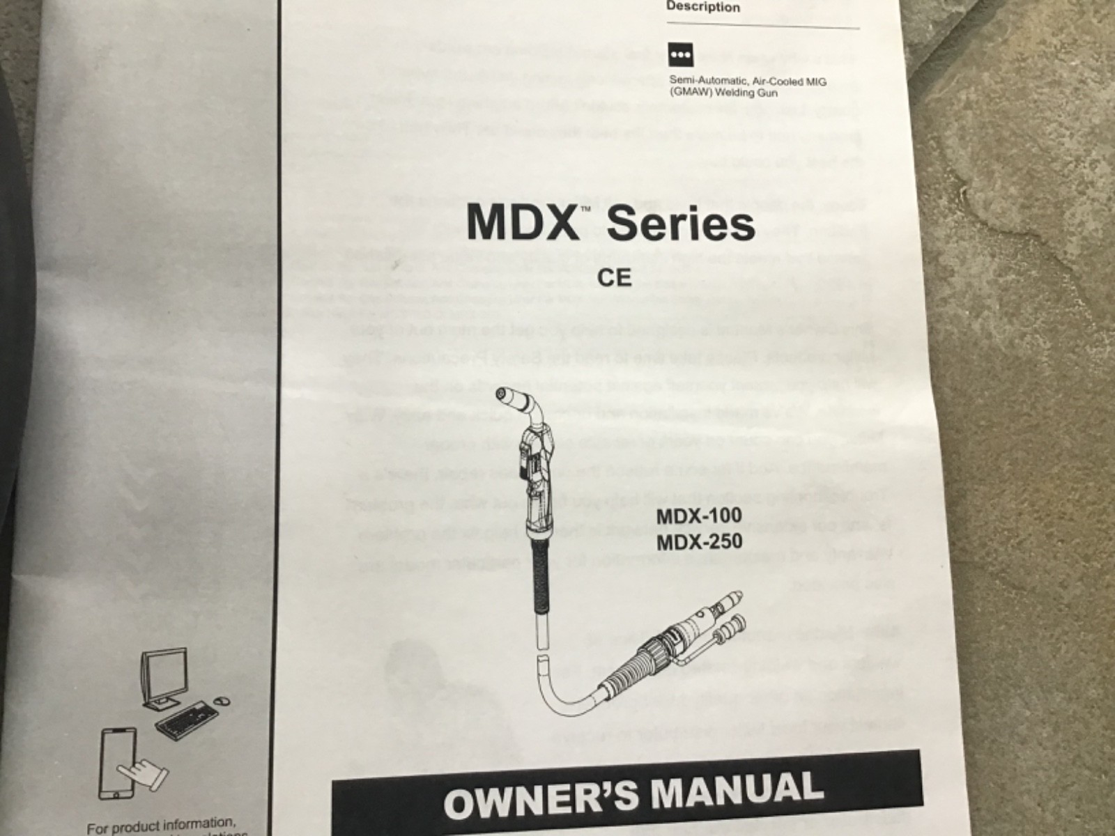 Miller MDX 250 MIG Gun 15 Ft .030-.035 Liner