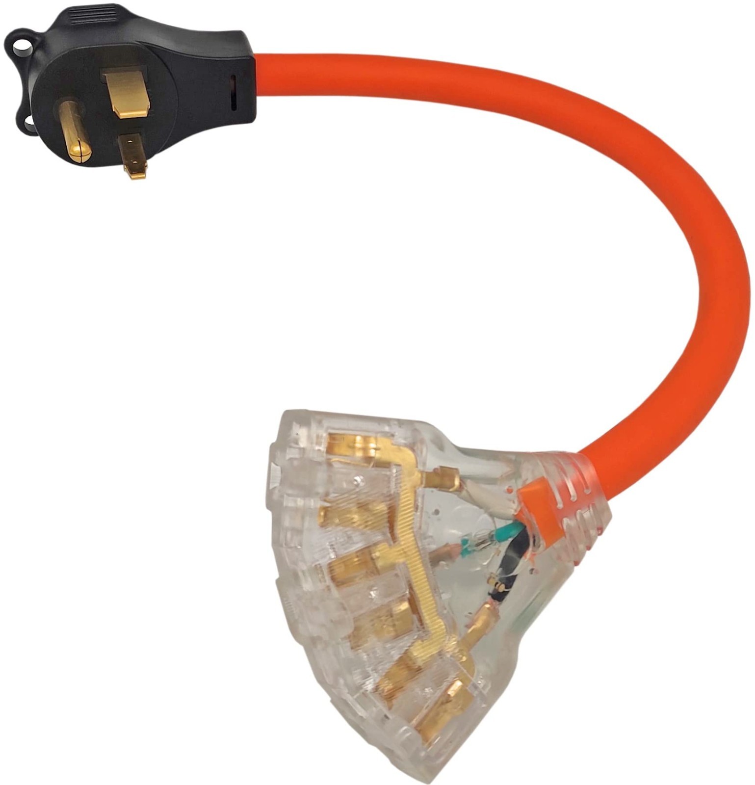 50A Welder Plug Adapter Cord, NEMA 6-50P to 5-15R/5-20R, 3-Prong, 125V, Heavy Du