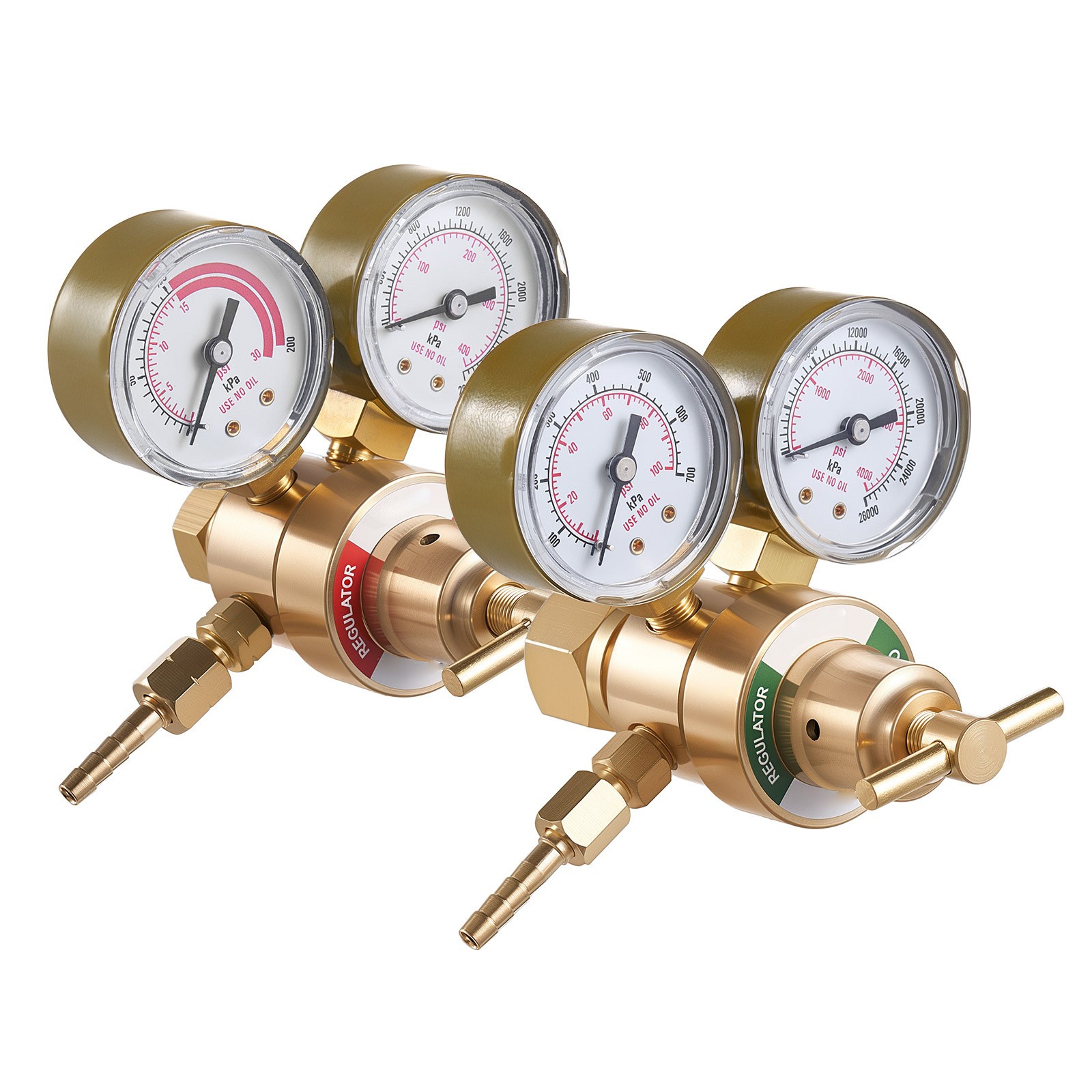 Uimoso Oxygen Acetylene Regulator Set with 0-4000PSI and 0-400PSI Gas Gauges