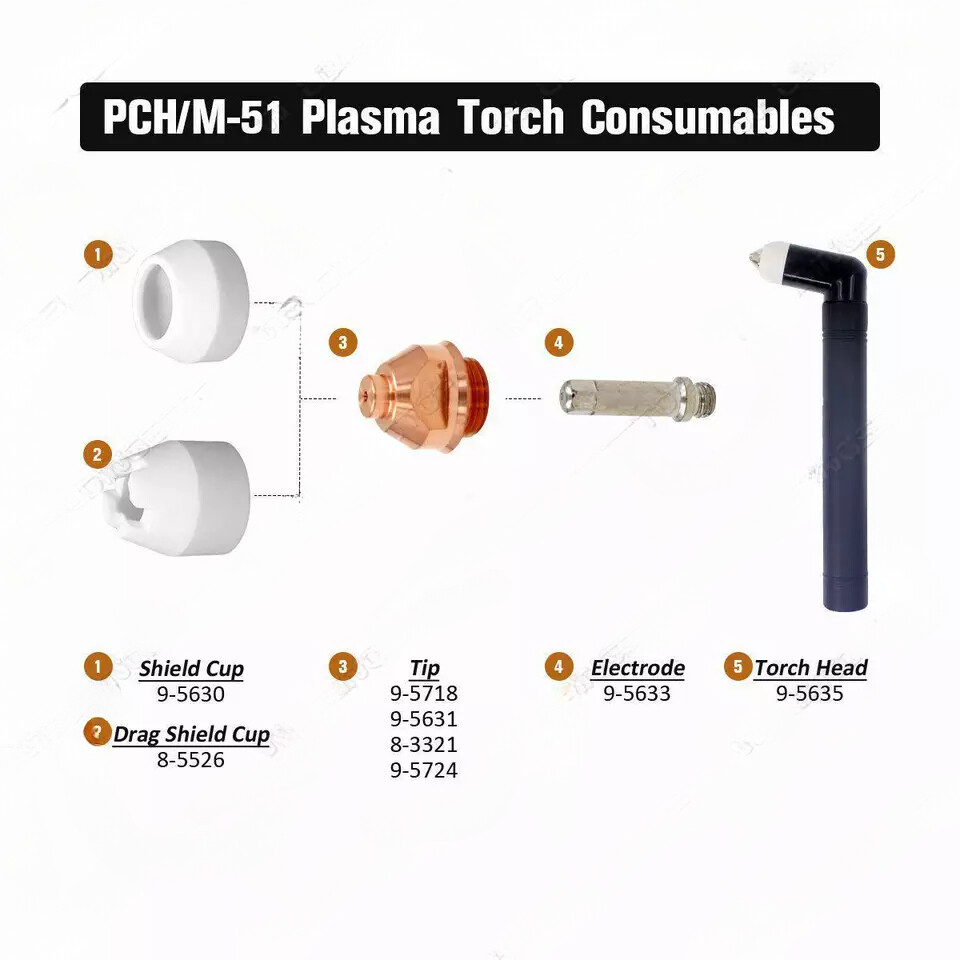 20pcs Plasma Electrode 9-5633 Nozzle 9-5631 60A for PCH-51 3XRTM 4XITM 5XRTM