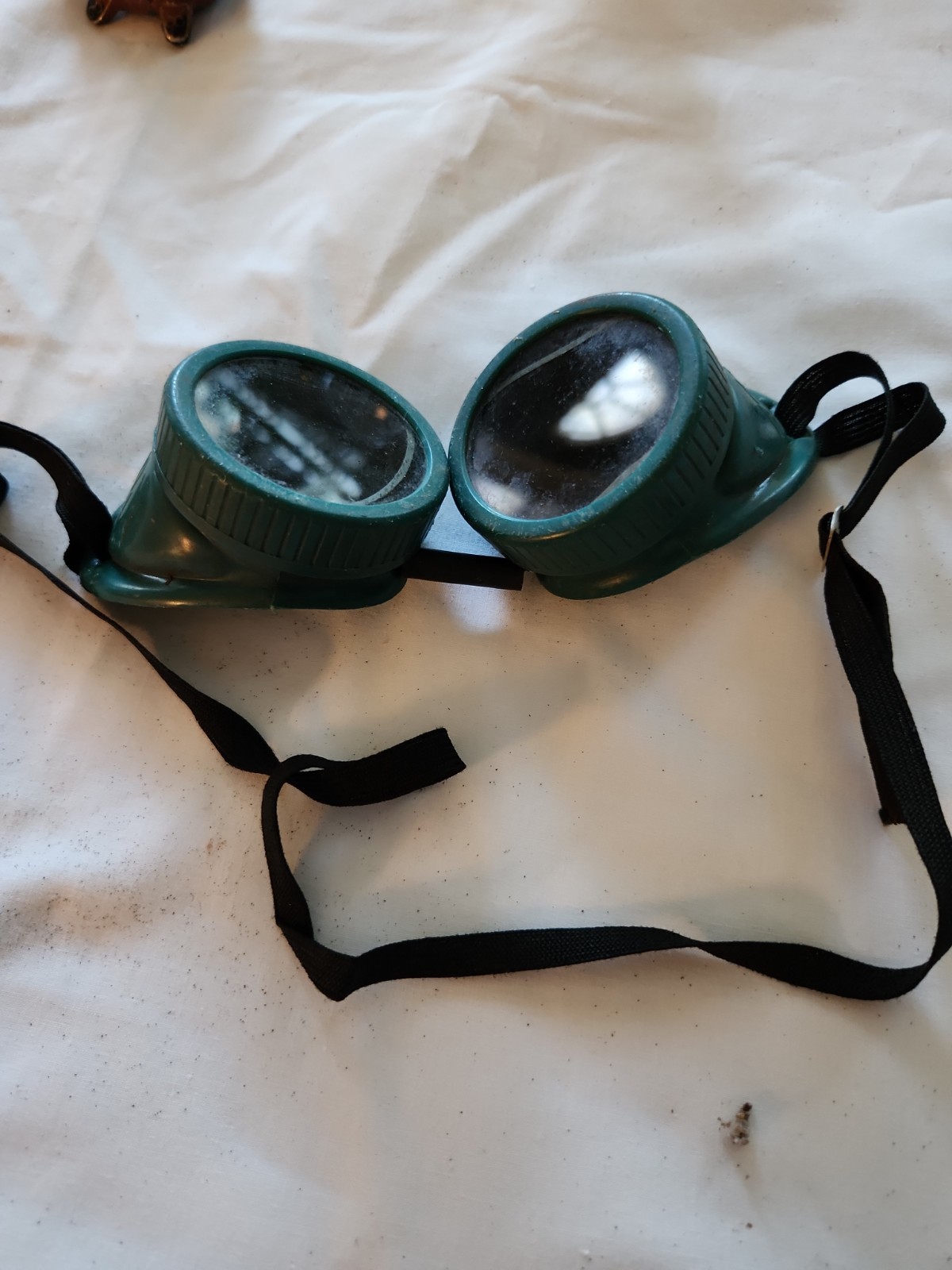 Welding Goggles Welder Dark Lens Glasses Eye Face Protection Safety Vintage