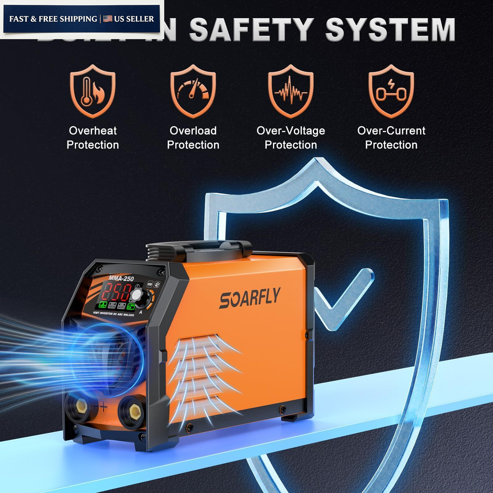 250Amp ARC Welding Machine Stick Welder Portable Inverter 110V 220V LED Display
