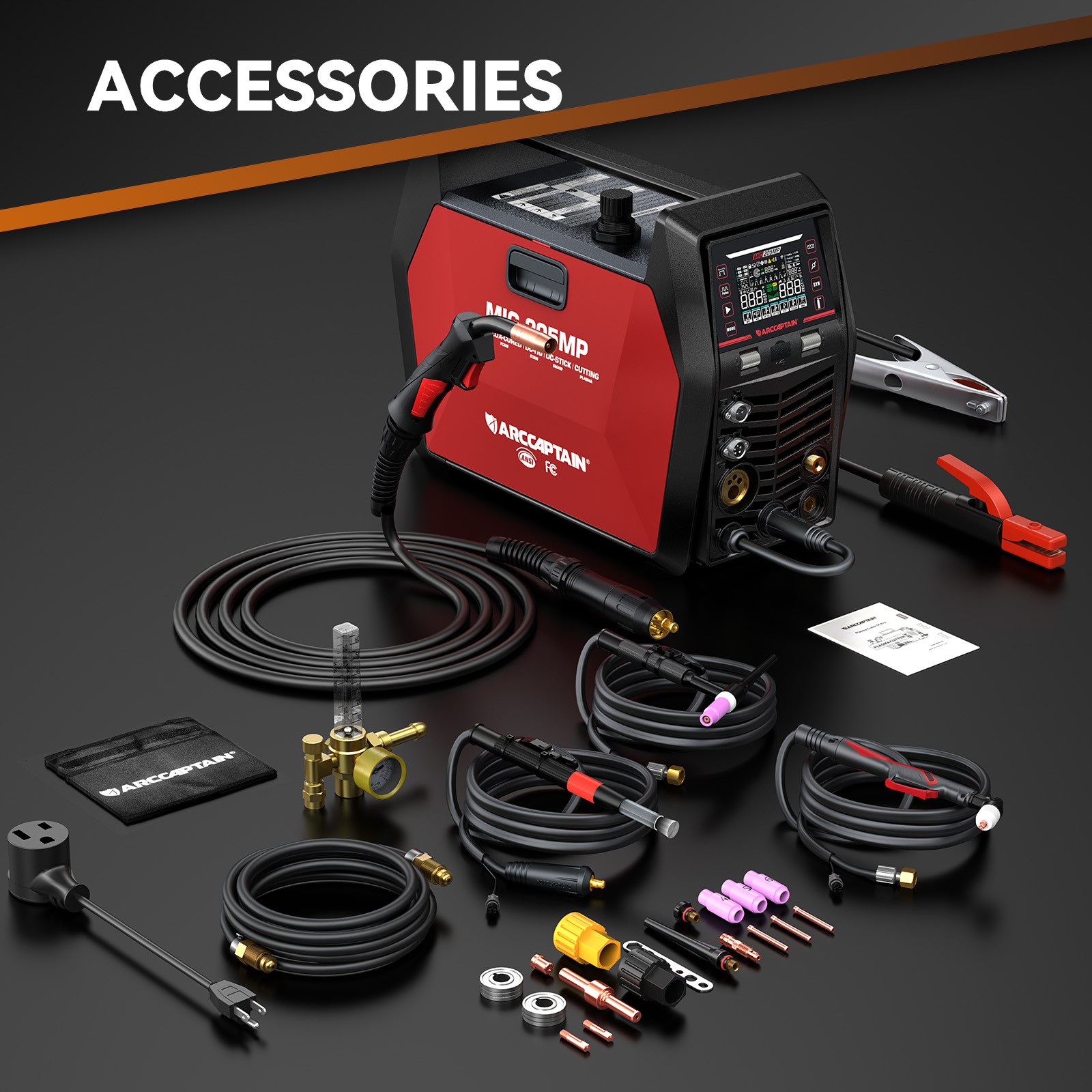 ARCCAPTAIN MIG205MP 205A 9-in-1 MIG Welder Plasma Cutter Pulse MIG TIG 120/240V