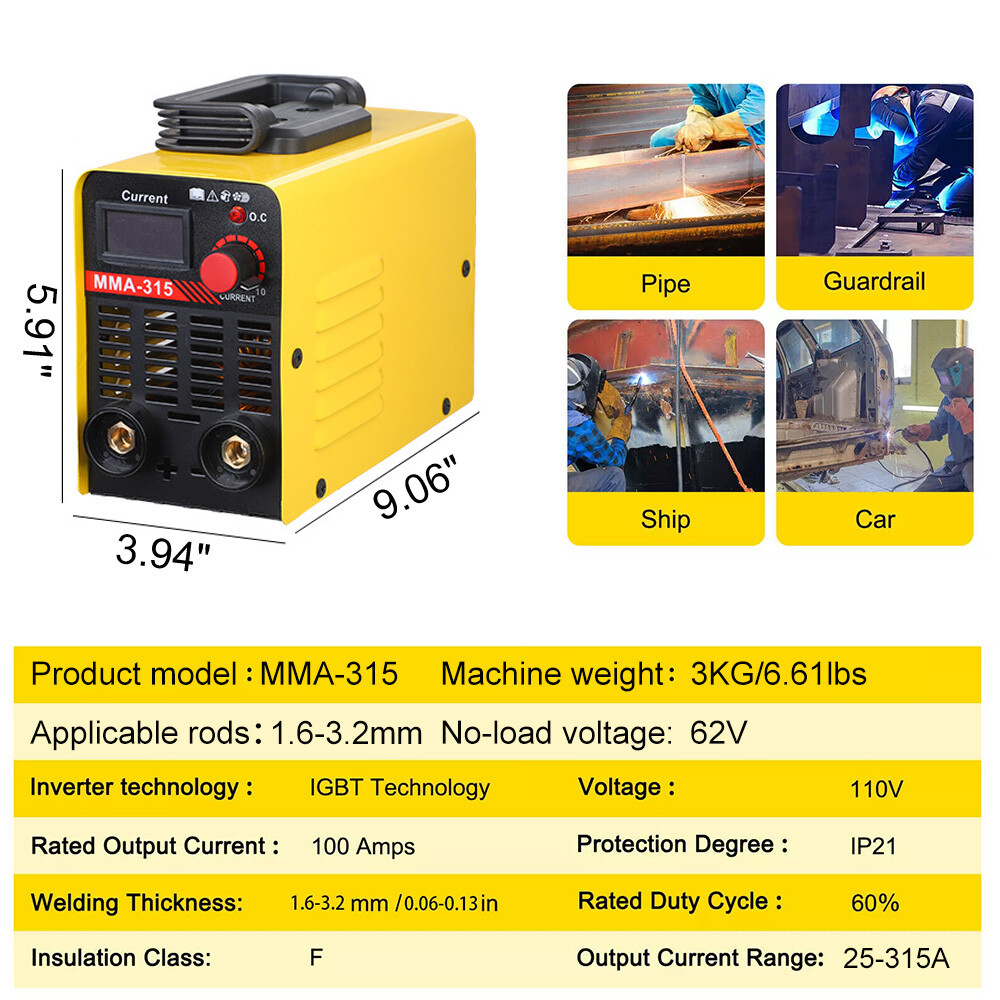 300AMP 110V Mini Welding Machine Inverter IGBT DC ARC MMA Stick Welder w/ Cable