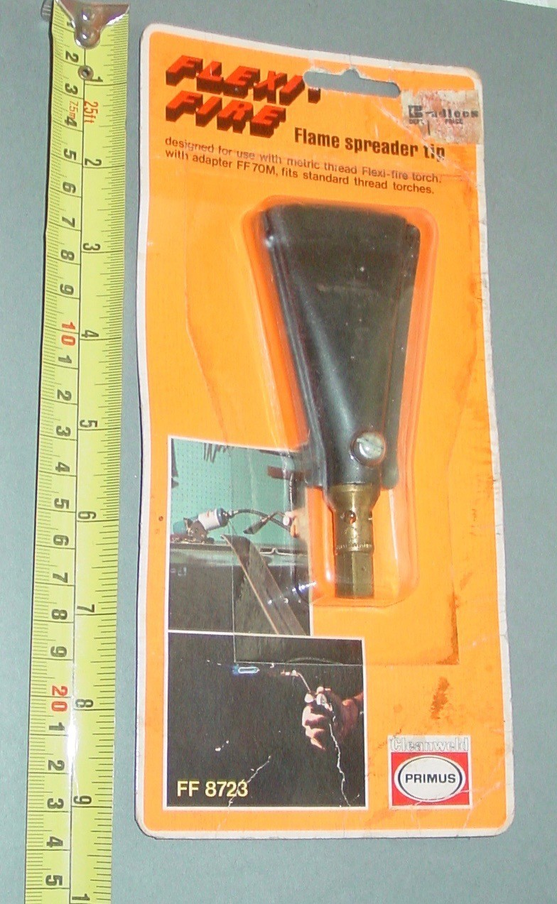 Vintage Gas Torch Flame Spreader Paint Burner Flat Wide Tip Flexi-Fire NOS USA