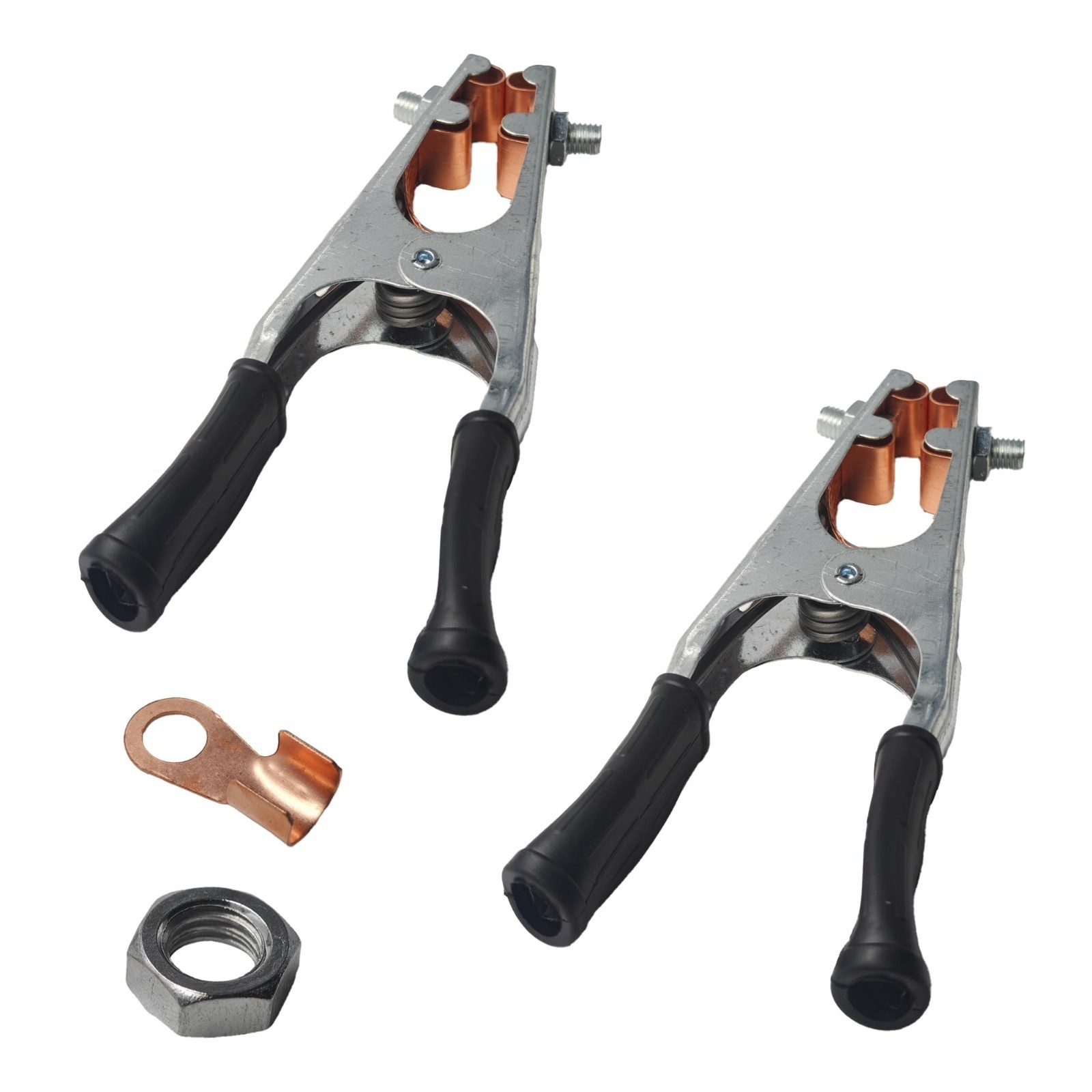 2PCS 500A Welding Ground Clamp, Heavy Duty Copper Earth Clip for Manual Arc Weld