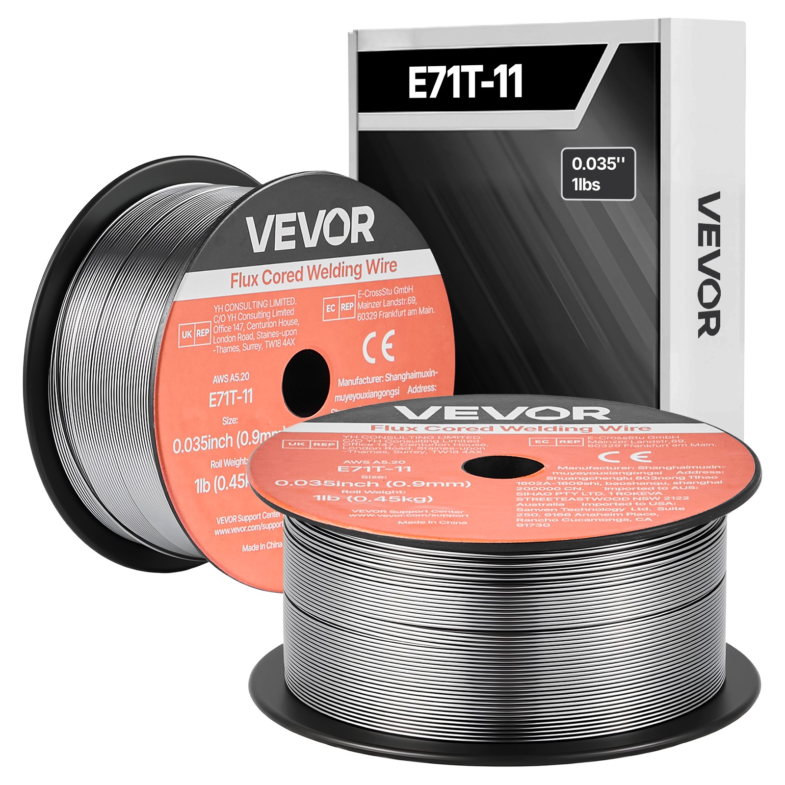 VEVOR Flux Core MIG Welding Wire E71T-11 0.035″ 1LBS Gasless Mild Steel MIG Wire