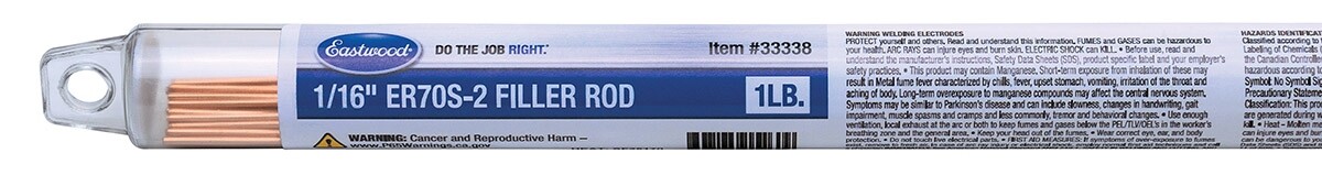 Eastwood 1/16″ ER70S-2 TIG Filler Welding Rod 1LB – ER70S2-063-01T
