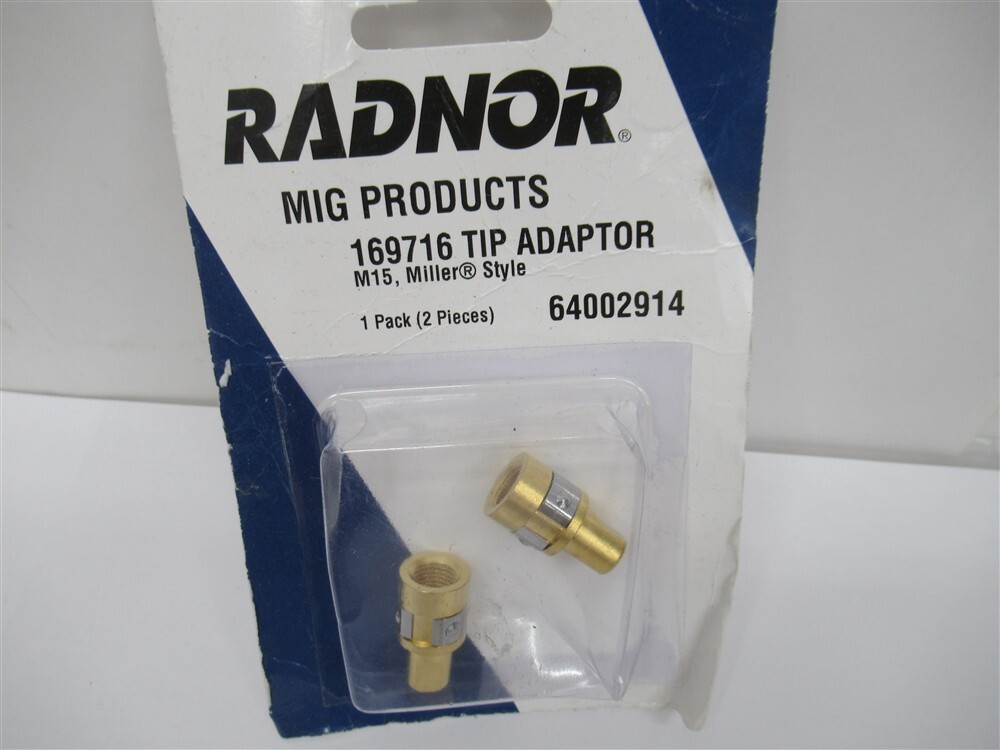 Radnor 64002914 , 169716 Tip Adapter , M15 , Miller Style (PK 2)