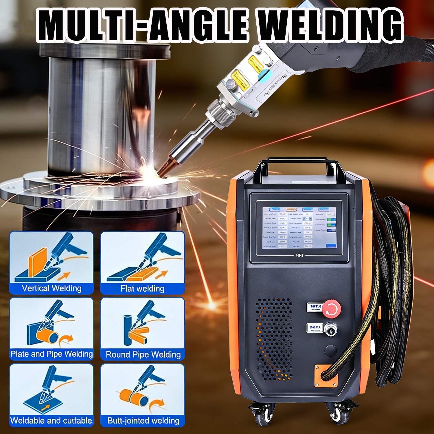 4 IN 1 1500W Fiber Laser Welding Cleaning Machine Air Cooled Laser Welder Cutter
