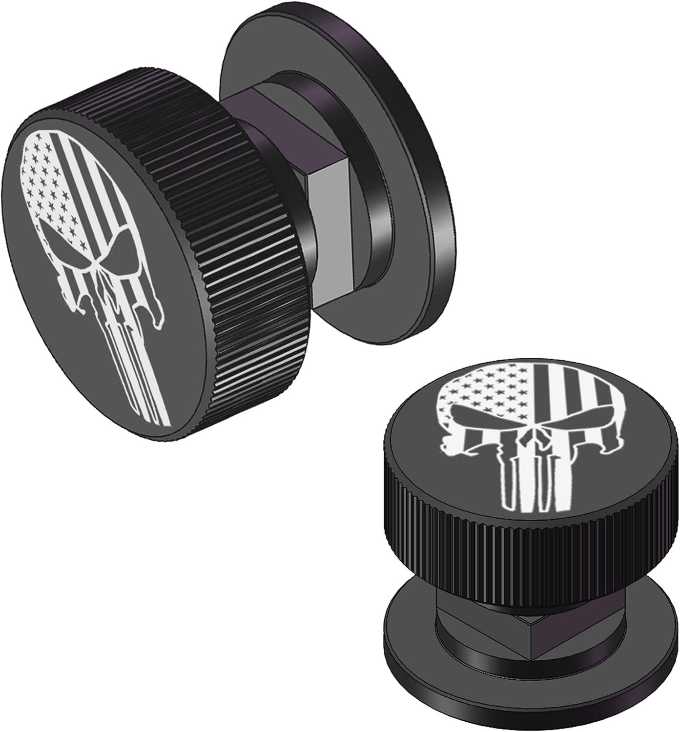 Welding Hood Helmet Pipeliner Fasteners -1Pair USA Flag Black Pattern Aluminum H
