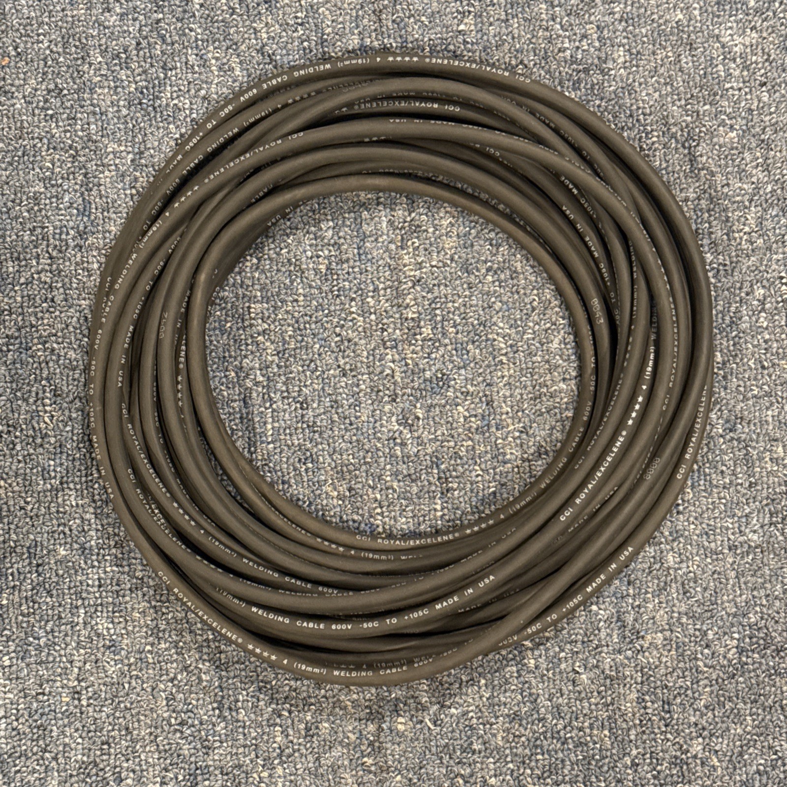 50′ #4 Royal EXCELENE WELDING CABLE BLACK MADE IN USA 600V -50c To +105c