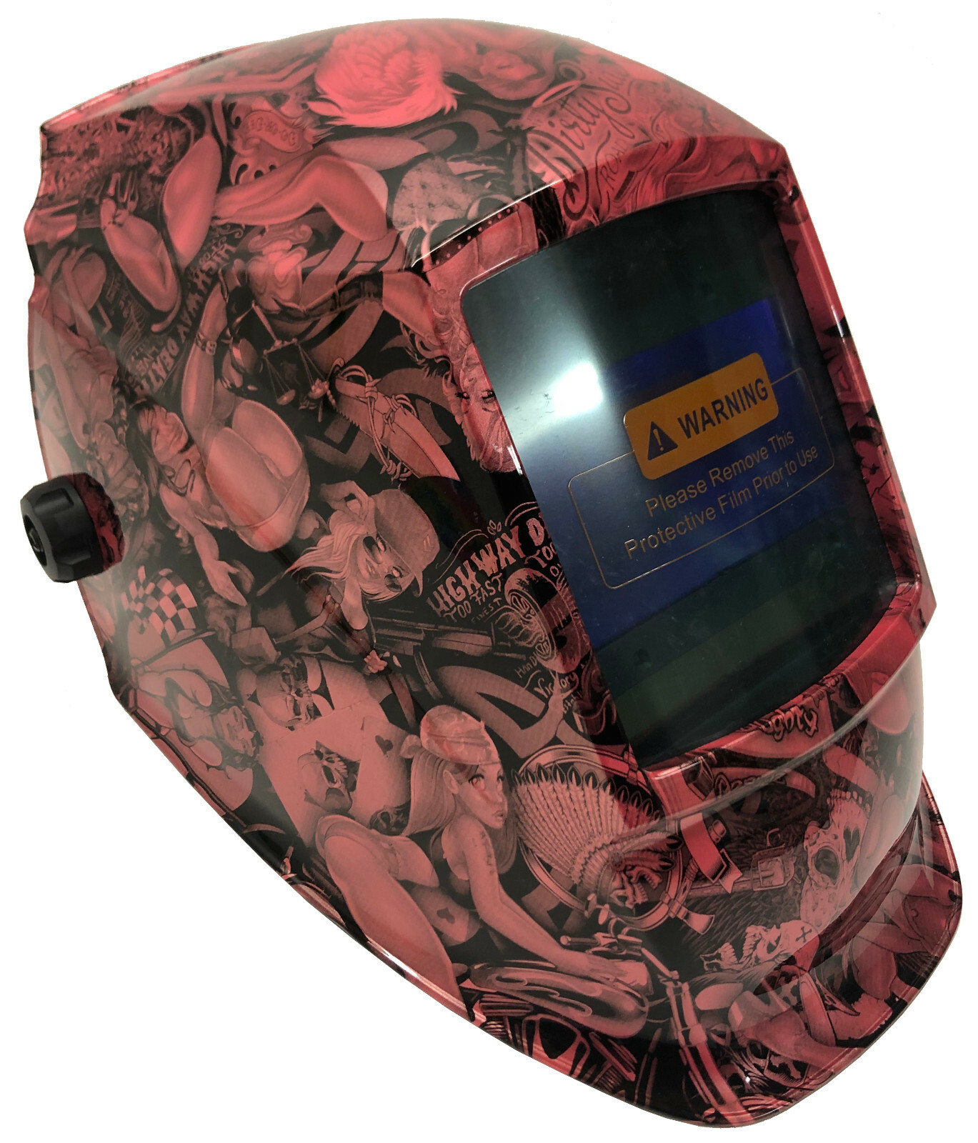Hydro Dipped Welding Helmet AUTO DARK WHAD30 Series Pearl Pink Naughty Boy