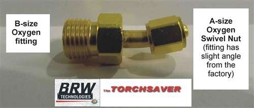 RH A-size FM swivel fitting to B-size Male adapter fitting-Western #105