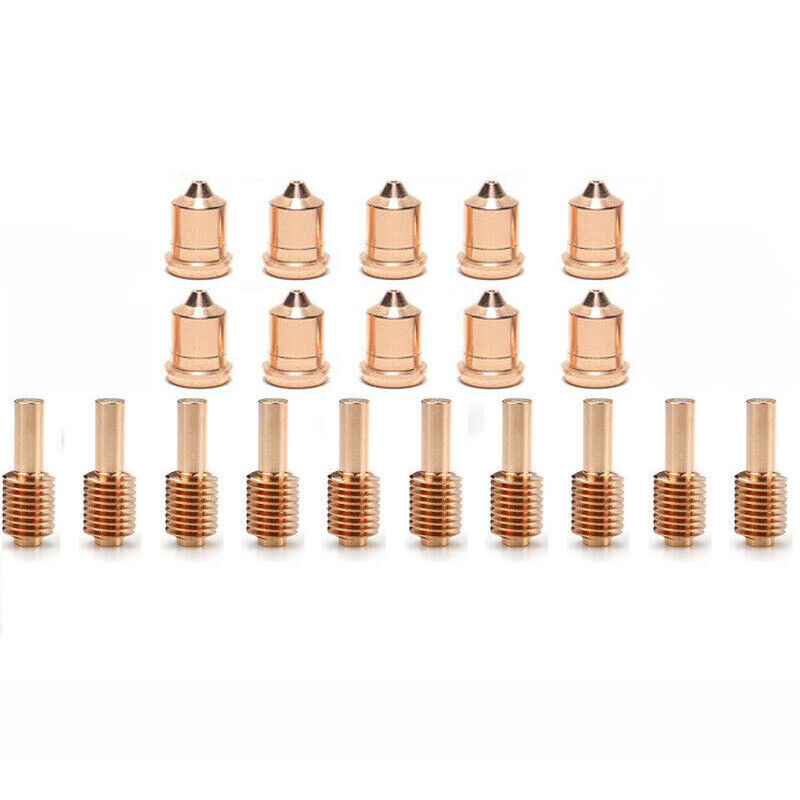 20Pcs Plasma Cutter Tips 51206 + 52574 Electrodes For Plasma Razorweld X45 TM70