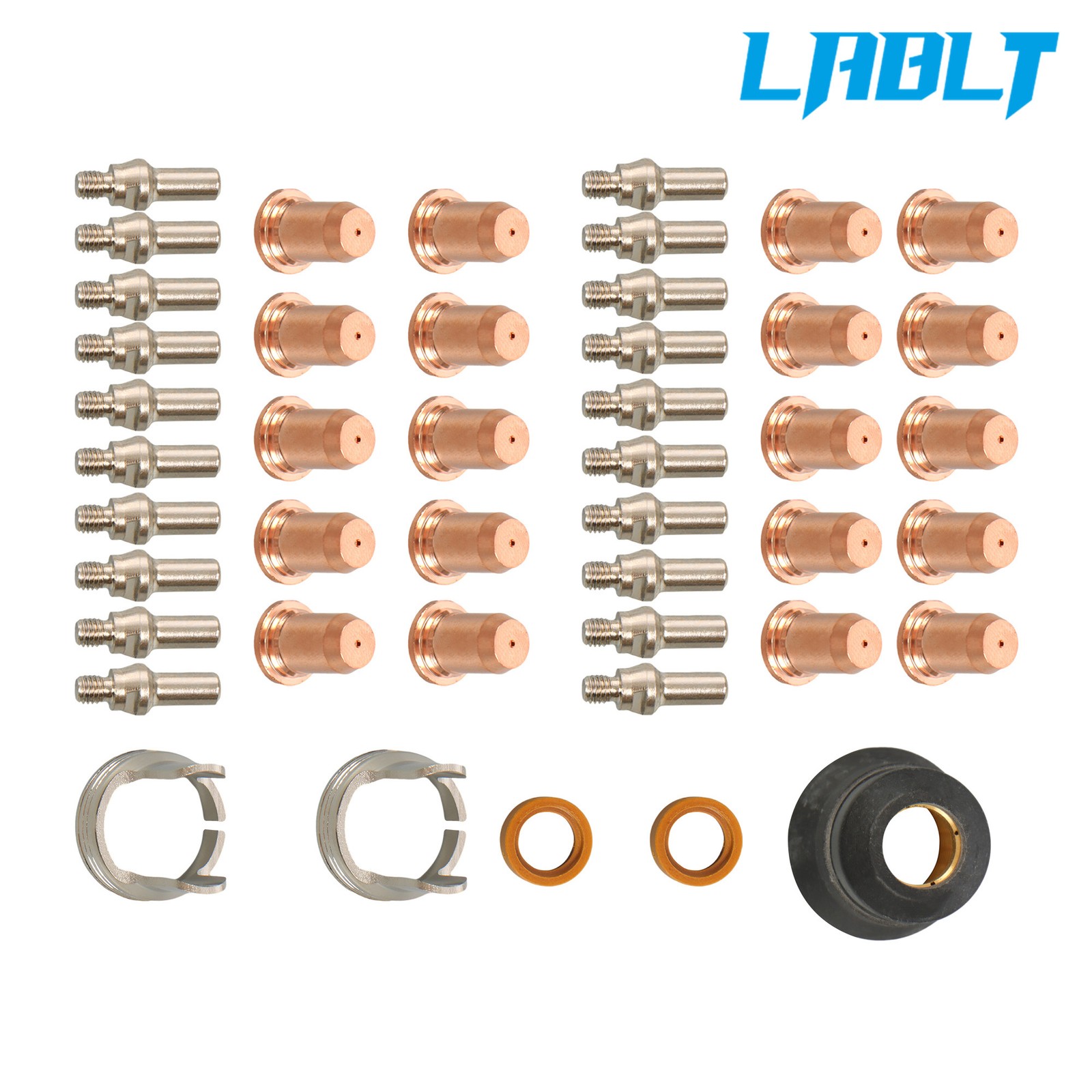 LABLT 45 Pcs IPT-60 PT-60 PT40 Plasma Cutting Torch Tips Electrode Shield Cap