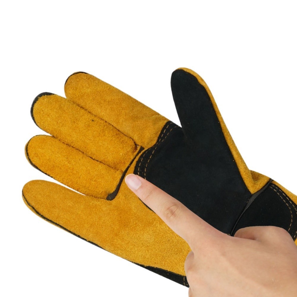 Pet Training Protection Gloves Cowhide Leather 60cm Extended Length for Safety