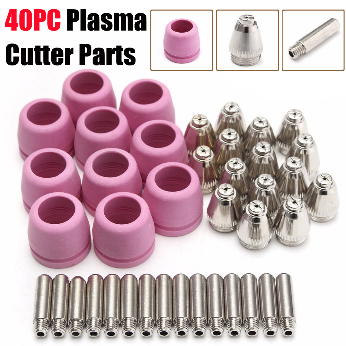 40Pcs Consumables Kit Tip Nozzle For Plasma Cutter LTP5000D LTP6000 AG-60 SG-55